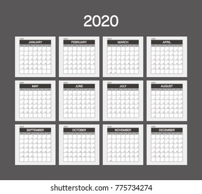 2020 Calendar Planner Design.