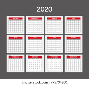 2020 Calendar Planner Design.