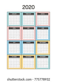 2020 Calendar Planner Design.