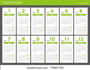 2020 Calendar Planner Design.