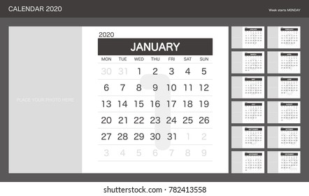 2020 Calendar Planner Design.