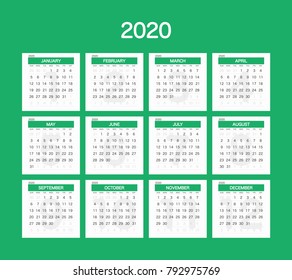 2020 Calendar Planner Design.