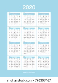 2020 Calendar Planner Design.