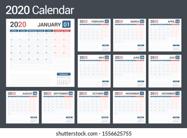 2019 Calendarplanner Template Planner 12 Pages Stock Vector (Royalty ...