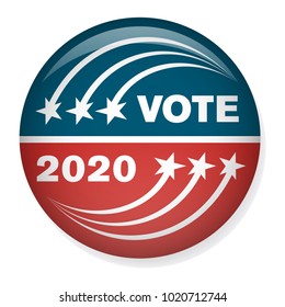 2020 Campaign Election Pin Button or Badge w Patriotic Stars and Stripes Theme