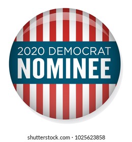 Botón del mentón electoral de campaña 2020 o distintivo con tema de estrellas patrióticas y rayas