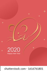 2020 Chinese new year. mouse, greeting card