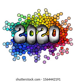 2020 Christmas Greeting Card Concept Banner Vector. Lettering greeting inscription. Vector illustration