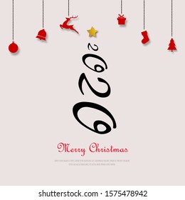 2020 Christmas Tree Modern Background. Minimalist Creative Design Concept.