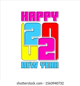 
2020 colorful Text isolated on background, Vector Happy New Year design with text on white background. 2020 vector Eps10