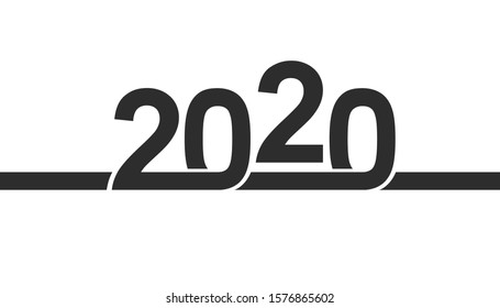 2020 concept display number silhouette vector illustration
