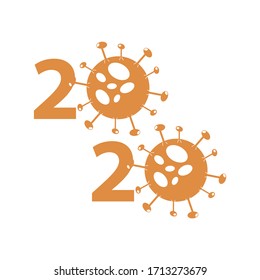 2020 Coronavirus Bacteria Cell Icon and logo 