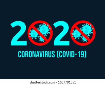 2020 Coronavirus Covid-19  on dark background. logo Design, vector Illustration concept coronavirus COVID-19.