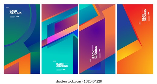 2020 Cover and Poster Design Template for Magazine. Trendy Abstract Colorful Geometric and Curve Vector Illustration Collage with Typography for Cover, book, social media story, and Page Layout.
