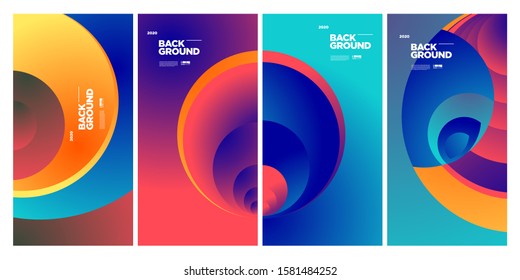 2020 Cover and Poster Design Template for Magazine. Trendy Abstract Colorful Geometric and Curve Vector Illustration Collage with Typography for Cover, book, social media story, and Page Layout.
