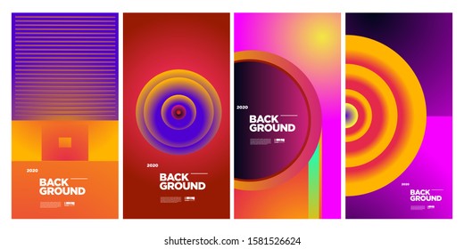 2020 Cover and Poster Design Template for Magazine. Trendy Abstract Colorful Geometric and Curve Vector Illustration Collage with Typography for Cover, book, social media story, and Page Layout.
