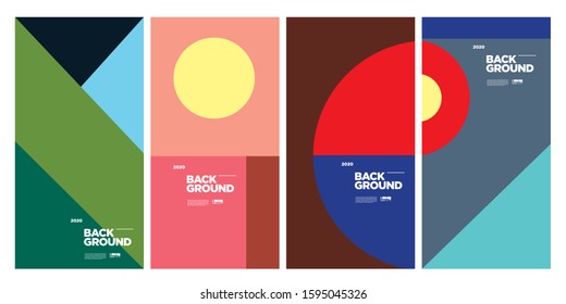2020 Cover and Poster Design Template for Magazine. Trendy Abstract Colorful Geometric and Curve Vector Illustration Collage with Typography for Cover, book, social media story, and Page Layout.

