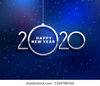 2020 creative happy new year blue background design