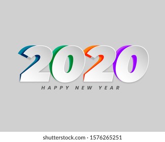 2020 in creative paper cut style background