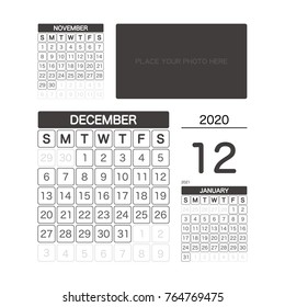 2020 DECEMBER  Calendar Planner Design.