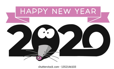 2020 design for Chinese New Year pink and black