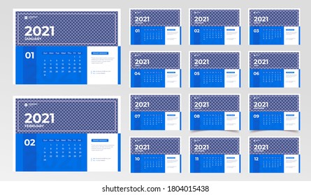 2020 Desk Calendar Desktop Calendar Template Stock Vector (Royalty Free ...