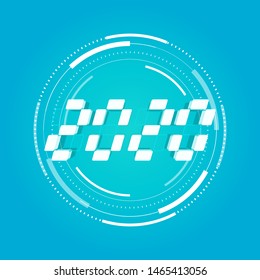 2020 digital number, Decorative element for design Happy New Year 2020.