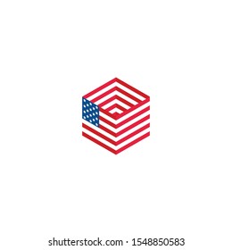 2020 election day in USA, voting president. Vector logo icon template