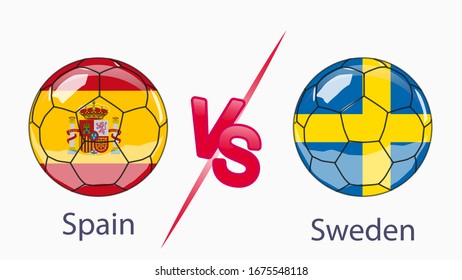 2020 European Football Championship, banner, web design, match between Spain and Sweden.