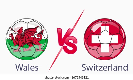 2020 European Football Championship, banner, web design, match between Wales and Switzerland.