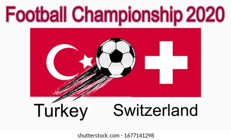 2020 European Football Championship, banner, web design, match between Turkey and Switzerland.