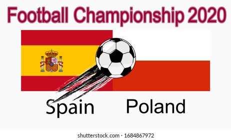 2020 European Football Championship, banner, web design, match between Spain and Poland.