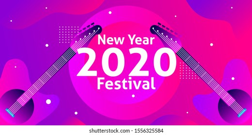 2020 event background banner design illustration for music performance, festival, party and concert. Modern wallpaper advertisement, publication and promotion. Digital and print vector illustration.