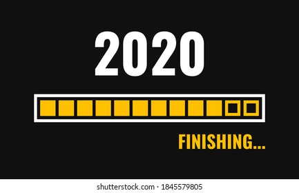 2020 finishing progress bar, vector illustration