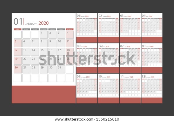 2020 Flip Calendar Template Day Week Stock Vector (Royalty Free 2020 Flip Calendar Template Day Week Stock Vector (Royalty Free