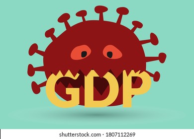 2020 Gdp Crisis Effected From Coronavirus Or COVID-19 Pandemic Around The World. Stock Market, Finanacial, World Economic