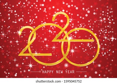 2020 gold text on a red background. illustrator Vector