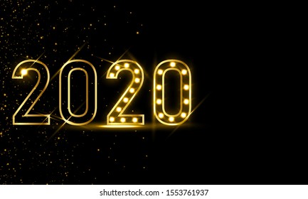 2020 golden lightening  new year card