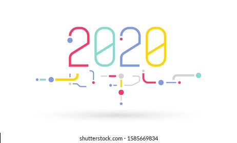 2020 graphic text number calendar technology logo icon background