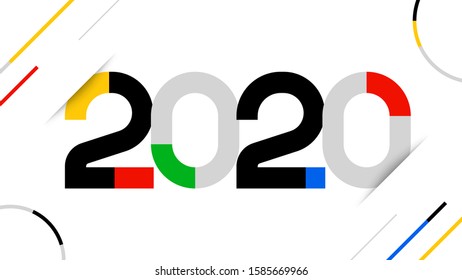 2020 graphic text number calendar celebration time banner greetings card background