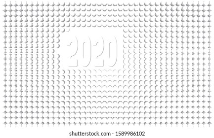 2020 in gray gradations in the vector