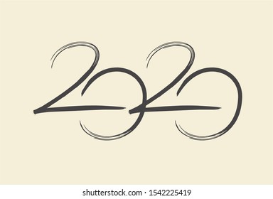 2020 Handwritten calligraphic brush lettering