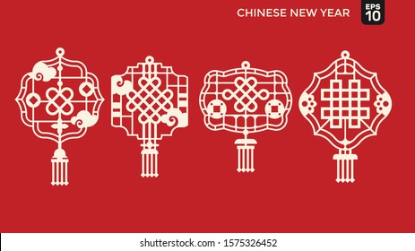 2020 Happy Chinese new year of lantern with inscription symbol with Chinese text, and lattice frame on. (Chinese Translation : Year of the rat)