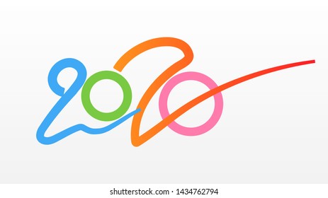The 2020 happy new year abstract background picture of a rat as a Chinese animals year. ( vector )