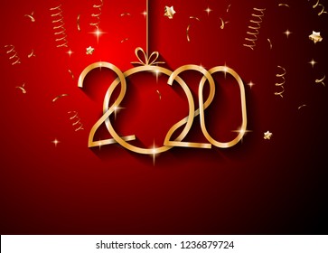 2020 Happy New Year Background for your Seasonal Flyers and Greetings Card or Christmas themed invitations