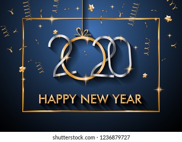 2020 Happy New Year Background for your Seasonal Flyers and Greetings Card or Christmas themed invitations