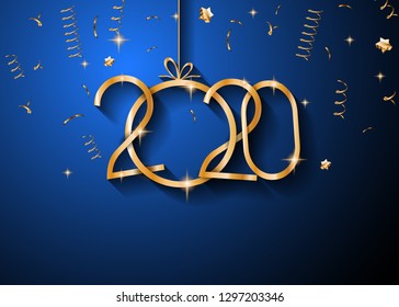 2020 Happy New Year Background for your Seasonal Flyers and Greetings Card or Christmas themed invitations