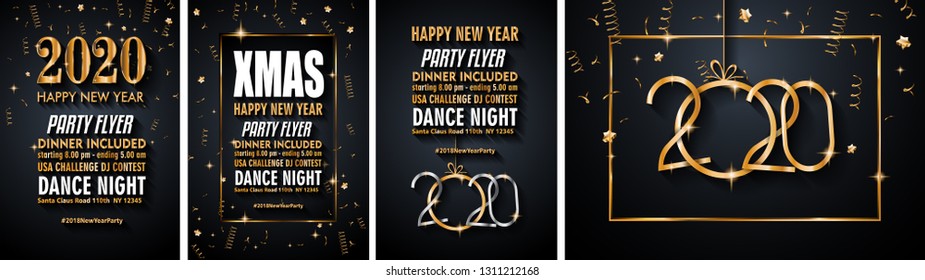 2020 Happy New Year Background for your Seasonal Flyers and Greetings Card or Christmas themed invitations