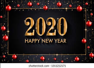 2020 Feliz Ano Novo Fundo para seus Flyers Sazonal e cartões de cumprimentos ou convites temáticos de Natal