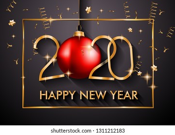 2020 Happy New Year Background for your Seasonal Flyers and Greetings Card or Christmas themed invitations